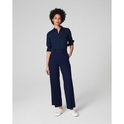 Spanx Women's SPANXsupersmooth® Stretch Twill Cropped Wide Leg Pants in Timeless Navy
