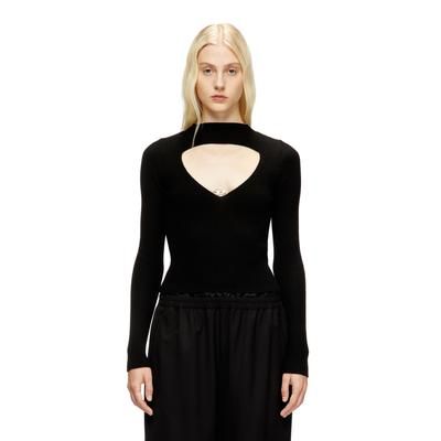 Diesel - Ribbed wool jumper with cut-out - T-Shirts - Woman - Black