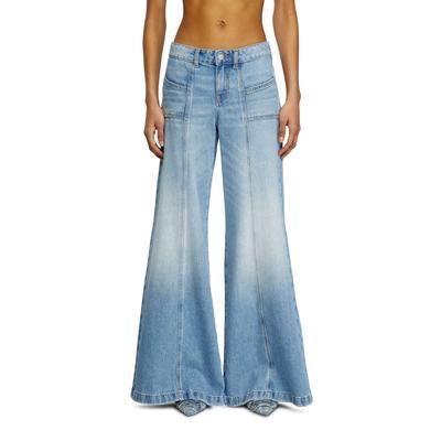 Diesel Flare Jeans Low Waist D-Akii, Light blue, Zip fly