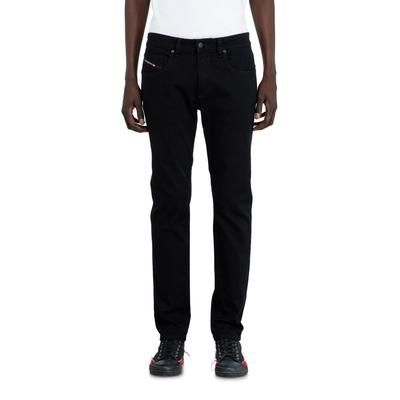 Diesel Slim Jeans Regular Waist 2019 D-Strukt, Black/Dark grey, Zip fly
