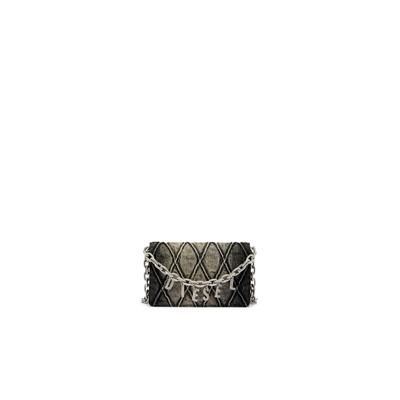 Diesel - Wallet purse in argyle quilted denim - Wallets strap - Woman - Black