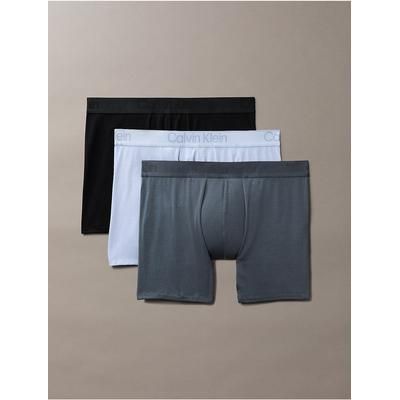 Calvin Klein Men's CK Black 3-Pack Boxer Brief in Casual Blue Multi 64% Lyocell/28% Polyester/8% Elastane