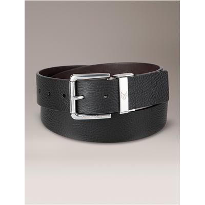 Calvin Klein Men's Pebbled Leather Reversible Belt in Black / Brown 34% Leather/33% Bonded Leather/33% Polyurethane
