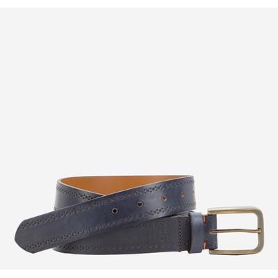 Johnston & Murphy Men's 175th Anniversary Leather Belt - Navy - Size 38