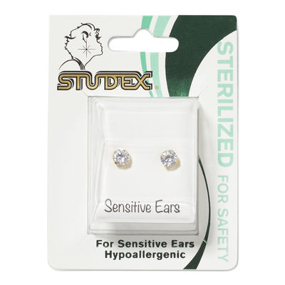 Studex Gold Plated Cubic Zirconia 5mm Earrings 5mm