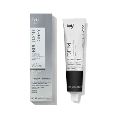 Ion Brilliant Grey 8NAV Light Graphite Demi Permanent Crème Hair Color 2.05 Oz