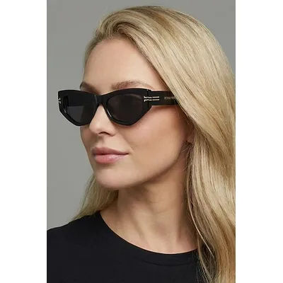Fifth and Ninth Fifth & Ninth Wren Geometric Polarized Sunglasses in Black, Women's at Urban Outfitters
