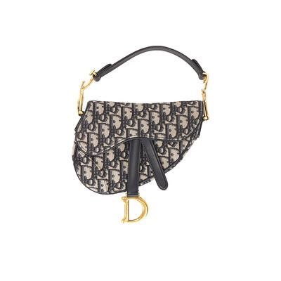 FWRD Renew Dior Trotter Oblique Saddle Bag in Blue.
