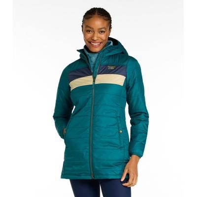 Women's Mountain Classic Puffer Winter Coat, Colorblock Shade Teal/Dark Steel Gray Medium, Synthetic L. L.Bean