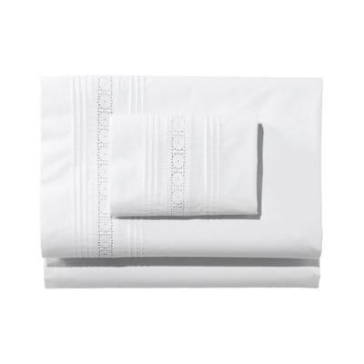 Sunwashed Pintuck Sheet Collection White, Cotton L. L.Bean