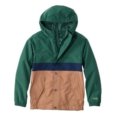 Kids' Mountain Classic Rain Jacket Deep Green/Golden Ash M 5-6, Synthetic Nylon L. L.Bean