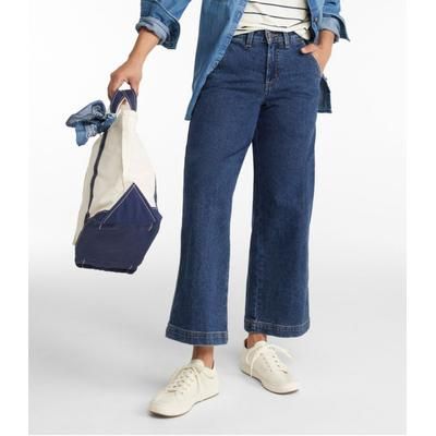 Women's 207 Vintage Jeans, High-Rise Wide-Leg Washed Indigo 10 Petite, Denim L. L.Bean