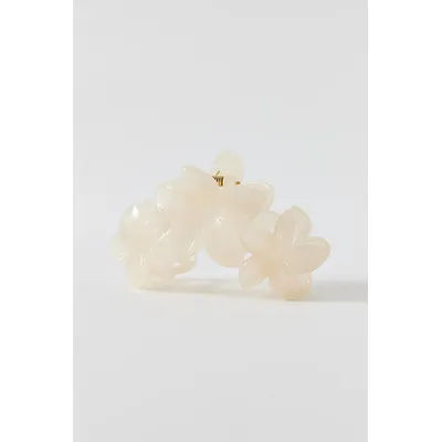 Triple Aria Flower Claw Clip in Ivory, Women's at Urban Outfitters