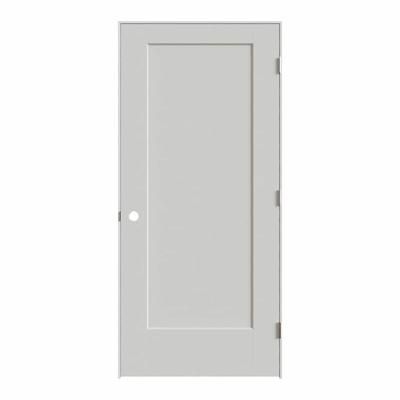 Masonite 36-in x 80-in Primed Solid Core 1-panel Right Hand MDF Single Prehung Interior Door one_size in White | 642251