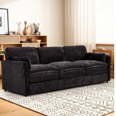 AECOJOY 89 Inch Comfy Sofa Couch for Living Room one_size in Black | 13218XBK-LS02