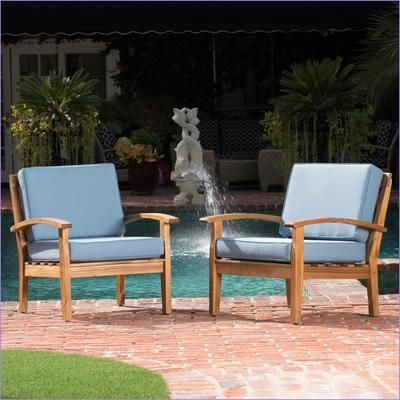 Watnature Patio Club ChairDeep Seated with Water Resistant Cushions Acacia Wood one_size | KQW2JLV0D5R6