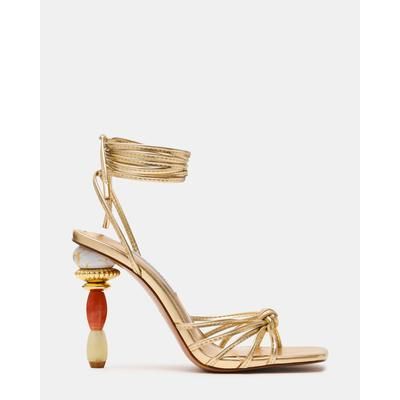 Steve Madden Women's Solena Lace-Up Heels - Gold - Size 7.5 - Synthetic