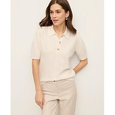 Ann Taylor Cashmere Polo Sweater
