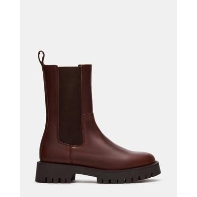 Steve Madden Women's Lowa Ankle Booties - Brown - Size 7 - Leather
