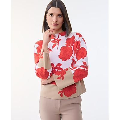 Ann Taylor Petite Floral Jacquard Sweater