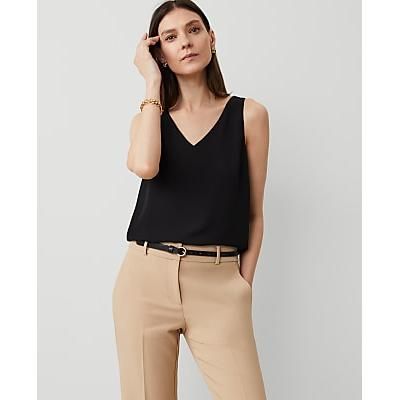 Ann Taylor Mixed Media V-Neck Shell Top