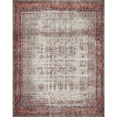 Layla Ivory/Brick 2 ft. 6 in. x 12 ft. Distressed Bohemian Printed Runner Rug