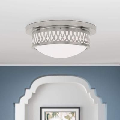 Creswell 2 Light Brushed Nickel Flush Mount