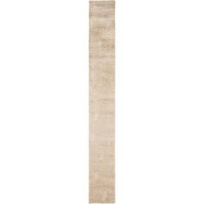 Solid Shag Collection Area Rug (2 ft. 7 in. x 19 ft. 8 in. Runner Taupe)