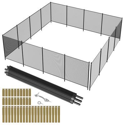 GarveeLife 4x48FT Pool Fence for Inground Pools Easy DIY Installation with Aluminum Legs 340 GMS Teslin PVC Mesh one_size | LMYPSBP-1QQRB71330