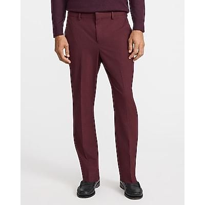 Express Men's Slim Burgundy Stretch Suit Pants in Red W32 L30