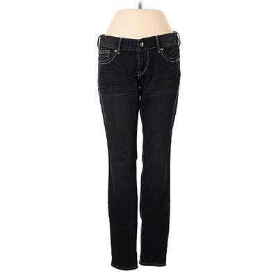 Express Jeans Jeans - Mid/Reg Rise: Black Bottoms - Size 0
