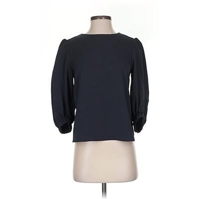 Tibi 3/4 Sleeve Top Black Boatneck Tops - Used - Size 00