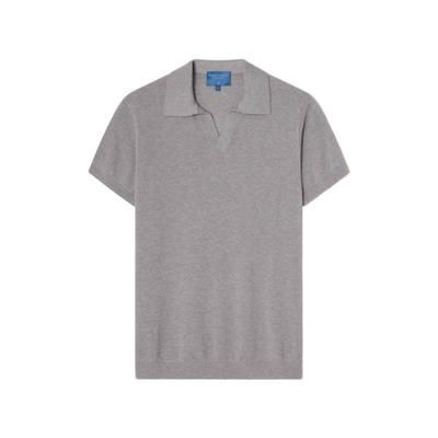 Robert Talbott Randall Cotton Cashmere Johnny Collar Sweater - Gray Heather
