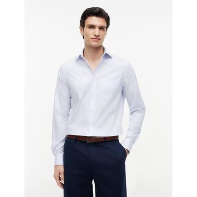Tommy Hilfiger Men's Regular Fit THFlex Striped Dress Shirt - Classic Blue Stripe - 16/34-35
