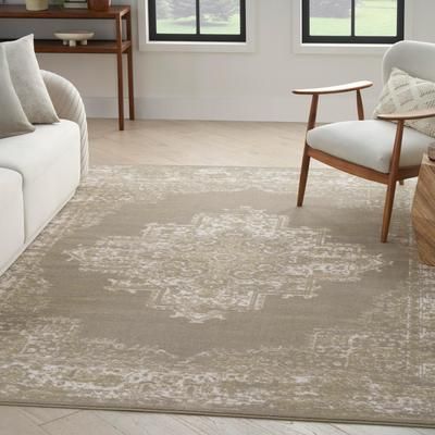 Nourison Home Grafix 5'3" x 7'3" Medallion Area Rug, Olive