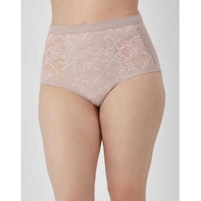Bali Breathe Cotton Modal Lace High Rise Brief Gloss XL Women's
