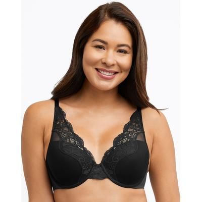 Bali One Smooth U Comfort Stretch Lace Underwire Bra Black 36B