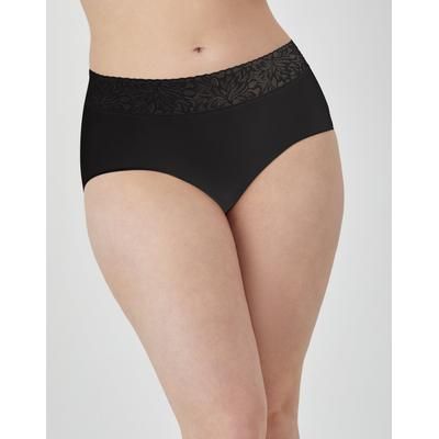 Bali Modern Seamless Lace Trim Brief Underwear Black 6 Women's