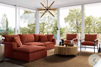 Cali Rust Performance Fabric Modular Sectional