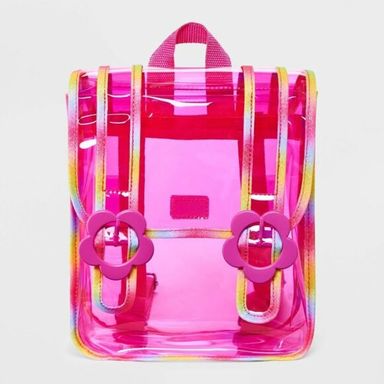 Kids' 11" Rainbow Jelly Clear Mini Backpack with Flower Buckles - Cat & Jack™ Pi