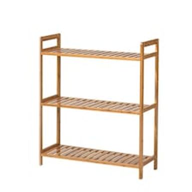 Living and Home 3 Tier Bamboo Wood Storage Shelf Rack- 68cm W x 25cm D x 71cm H