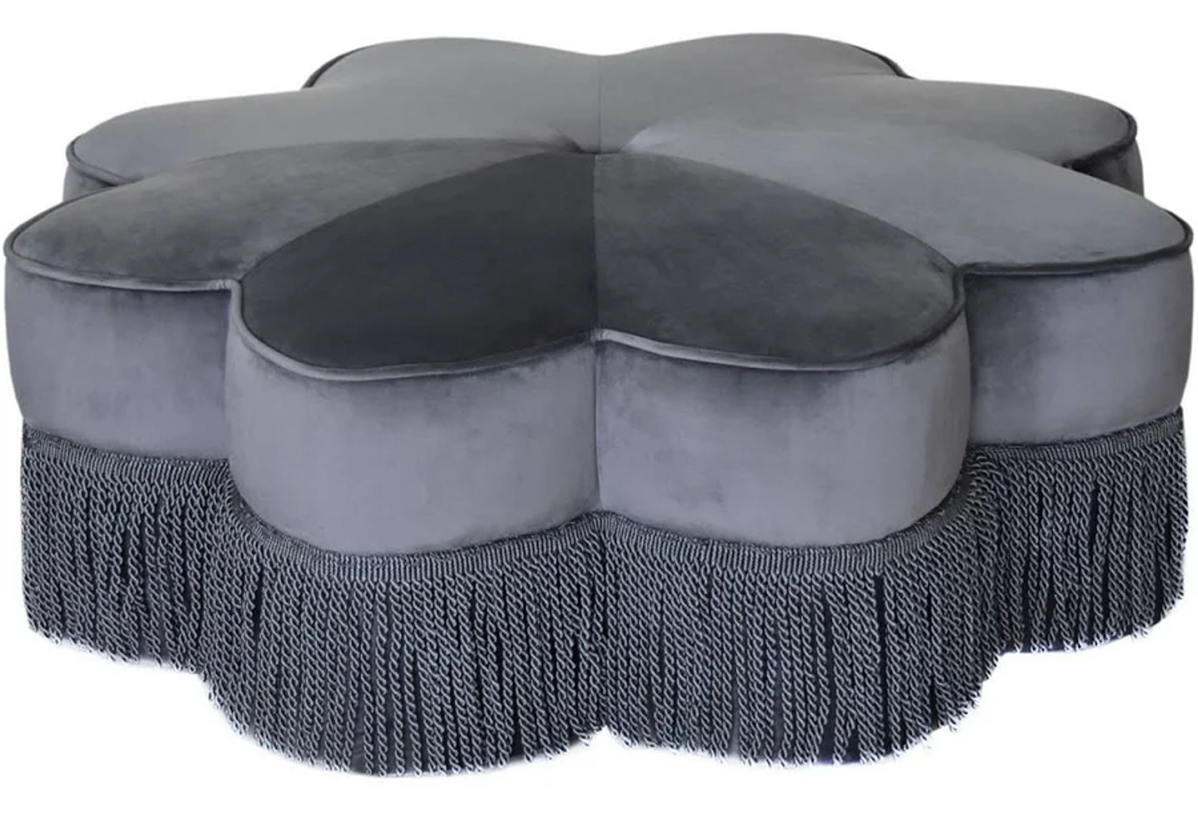 Tanith Flower Ottoman: Luxurious Velvet Heart Petal Seat