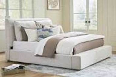 Ashley Cabalynn Queen Upholstered Bed, Light Brown