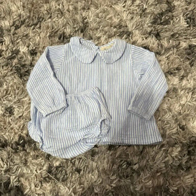 ZARA Baby Girl 2pc Smocked Set - Kids | Color: Brown/White | Size: 6-9 Months