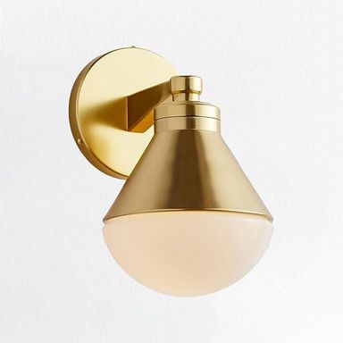 French Industrial Geometric Glass Brass Sconce - Minimalist Elegance for Wall, Bedroom, and Living Room,Wall sconces,Wall Lights for Bedroom,Wall Lights for Living Room - Amazon.com