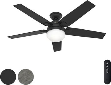 Amazon.com: Hunter Fan 52 inch Matte Black Indoor Ceiling Fan with LED Light and Remote Control for Bedroom, Living Room, Office, Basement, Kitchen, Dining Room, CC5C25C95 (Renewed) : Tools & Home Improvement