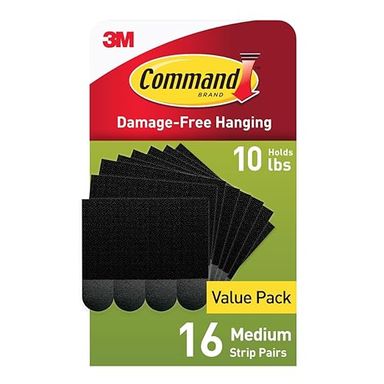 Amazon.com: Command 10 lb Medium Picture Hanging Strips 16 Pairs (32 Command Strips), Damage Free Picture Hangers, No Tools Wall Hangers for Home Decor, Black Adhesive : Industrial & Scientific
