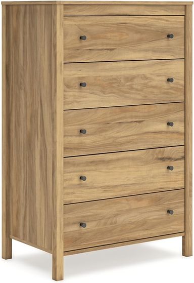 Amazon.com: Signature Design by Ashley Bermacy Vintage 5 Drawer Chest with Safety Stop, Light Brown : Home & Kitchen