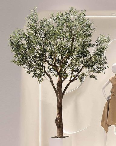 Amazon.com: Artificial Tree Faux Olive Tree Fake Silk Tree Tall Fake Olive Plant Faux Plants Indoor Home Office Living Room Farmhouse Decor(8FT) : Home & Kitchen