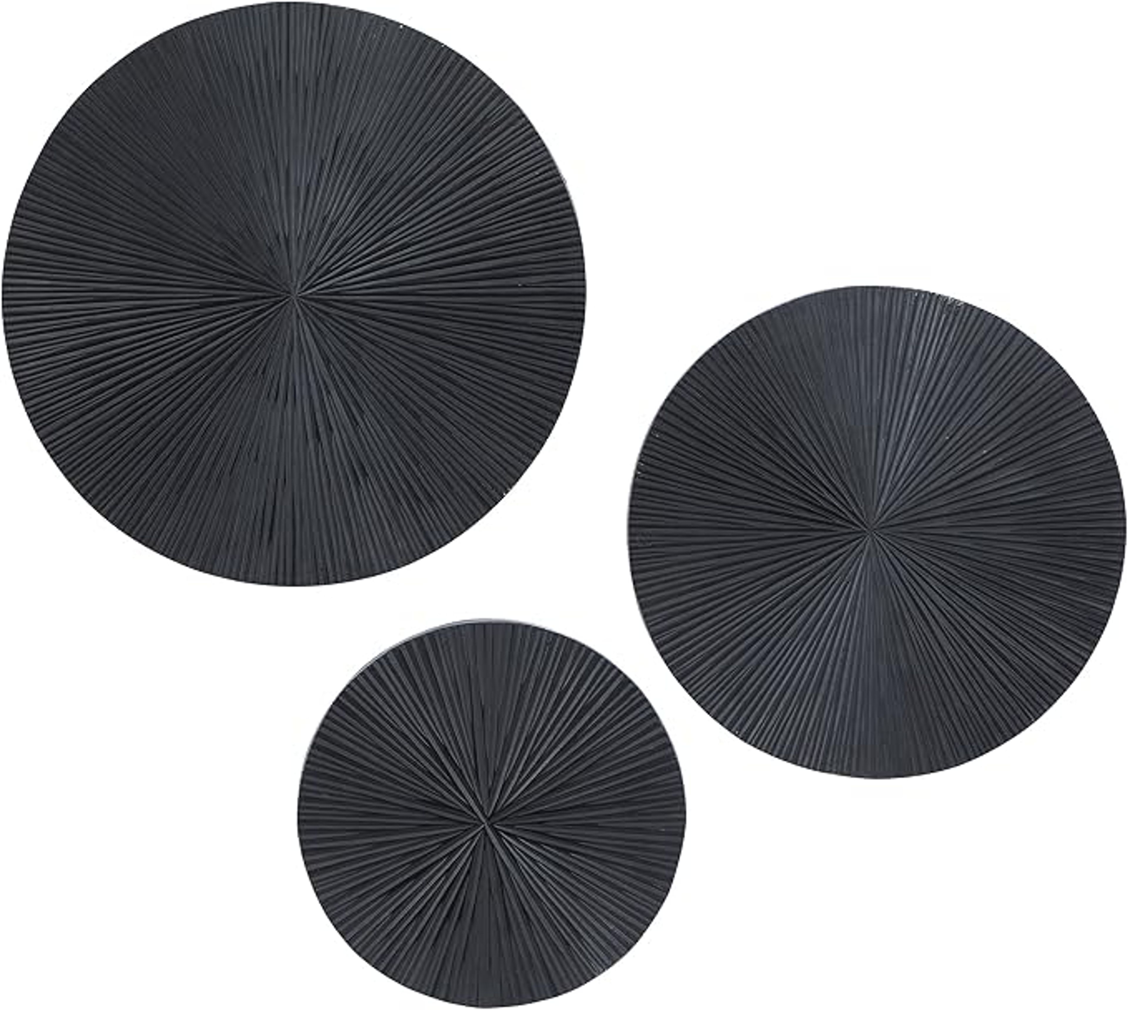CosmoLiving Wooden Plate Wall Decor Set of 3 - Black